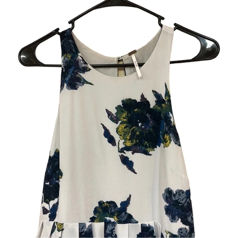 FREE PEOPLE Cloud Combo Floral Flutter By Pleated Mini Dress Size 6 Boho Summer - Picture 3 of 7